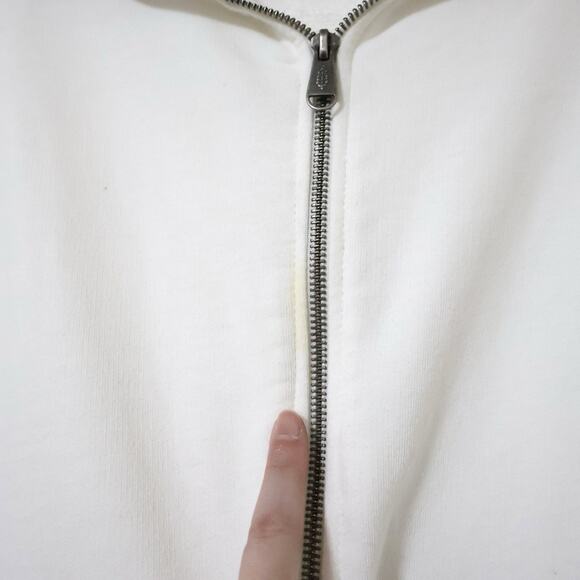 Free People Movement Wild At Heart White Cropped Full Zip Hoodie L Beach Lounge - Picture 4 of 11